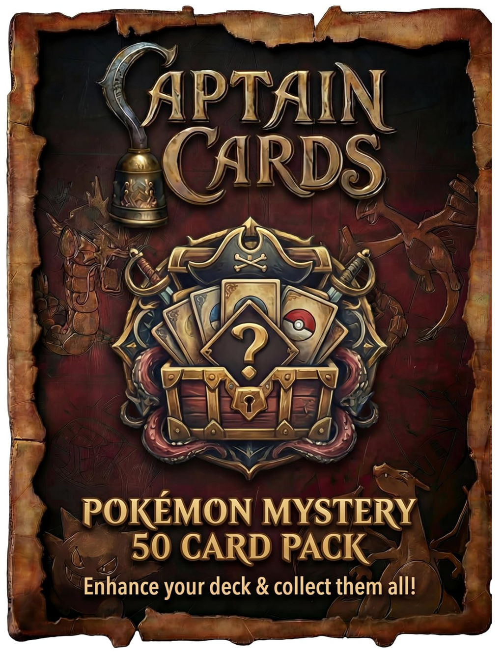 Pokémon Mystery Pack – 50 Cards (40 Common, 10 Holo) – BESTSELLER