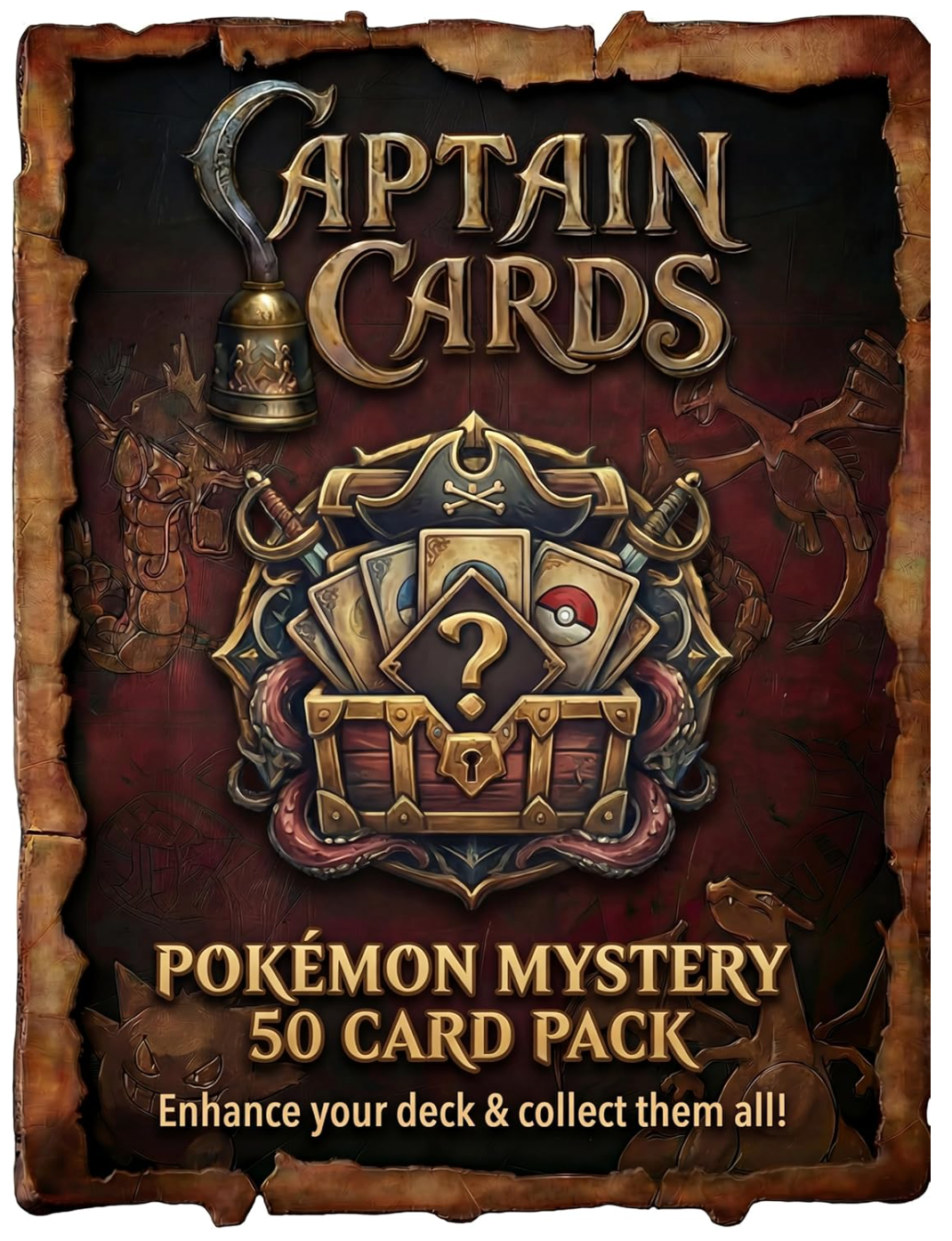 Pokémon Mystery Pack – 50 Cards (40 Common, 10 Holo) – BESTSELLER