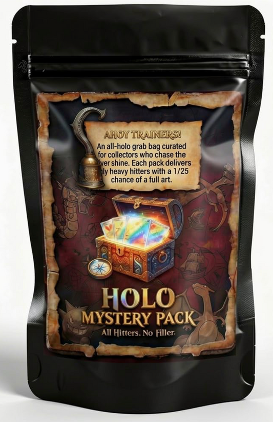 Captain Cards Holo Pokémon Mystery Pack, 25 Genuine Holo and Reverse Holo Monster Cards, No Duplicates, Collectors Bundle