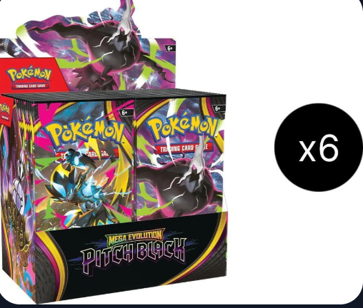Pokémon TCG: Mega Evolution — Pitch Black Sealed Case (6 Booster Boxes / 216 Packs)