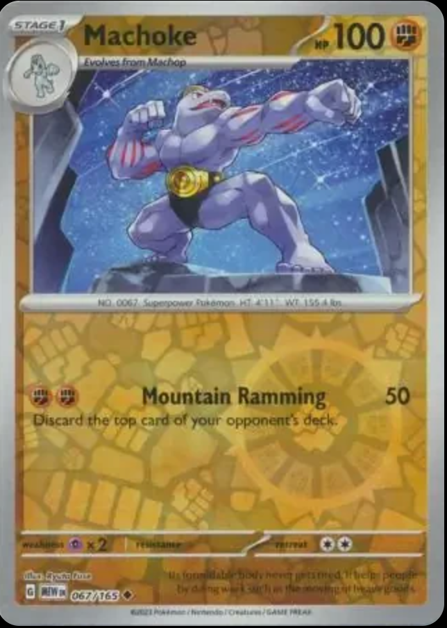 Pokémon TCG Machoke 067/165 Reverse Holo – English 151 (MEW) – Near Mint