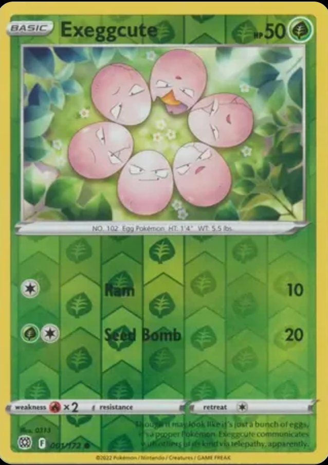 Pokémon TCG Exeggcute 001/172 – English Brilliant Stars – Near Mint