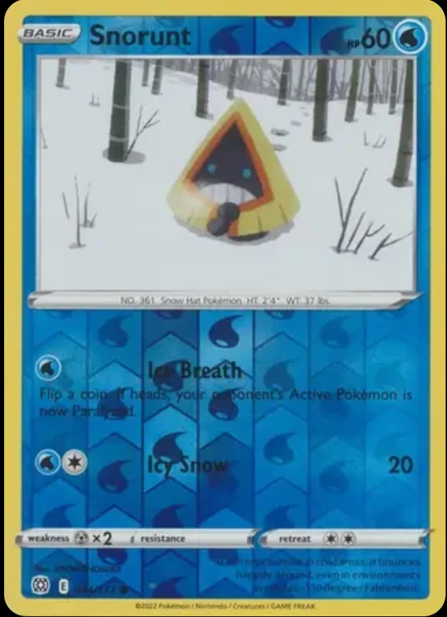 Pokémon TCG Snorunt 034/172 – English Brilliant Stars – Near Mint